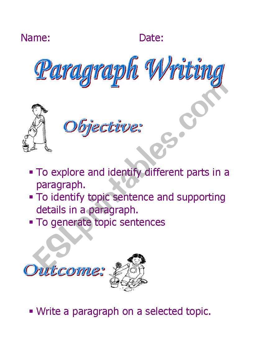 paragraph writing worksheet