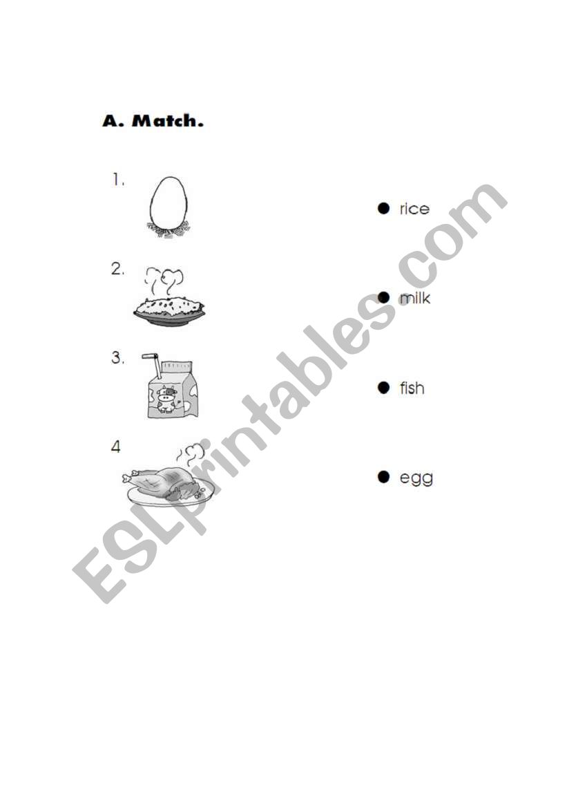 food worksheet