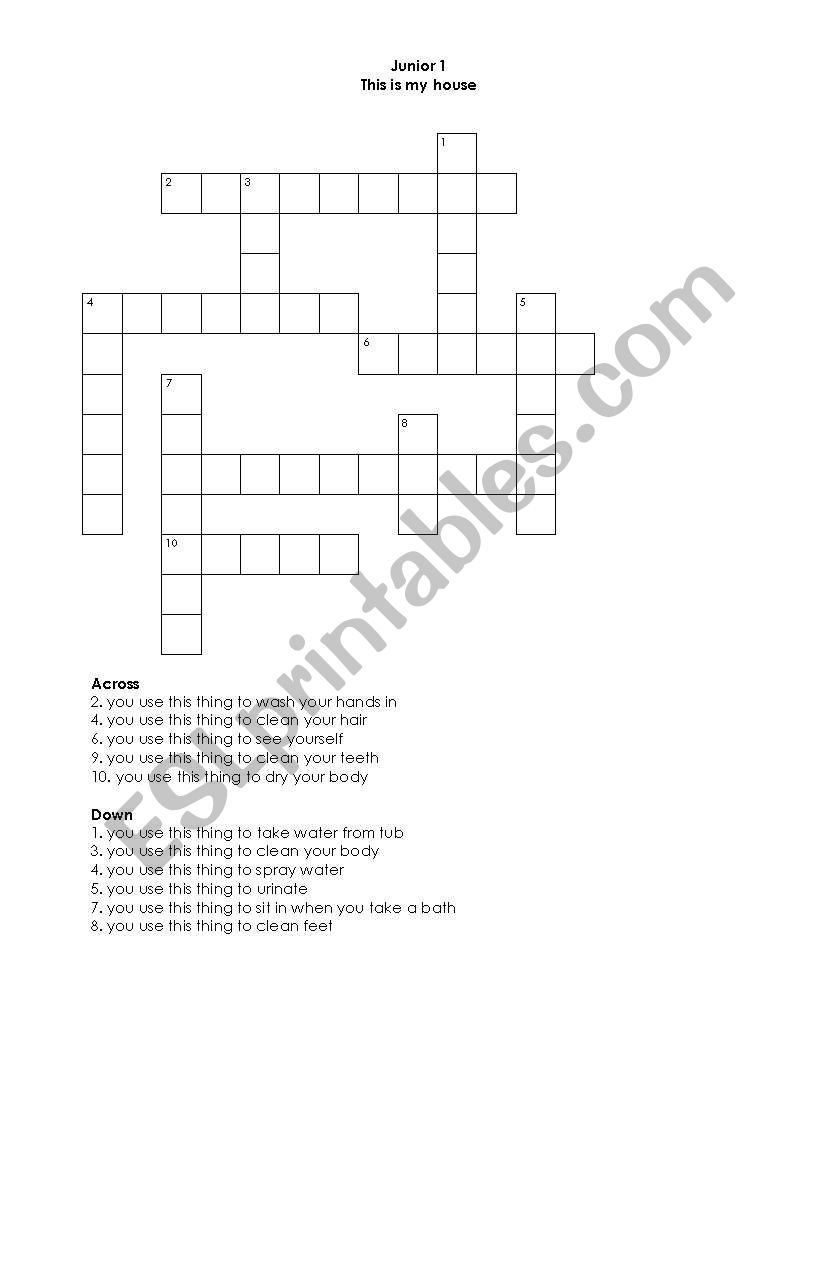 crossword puzzle worksheet