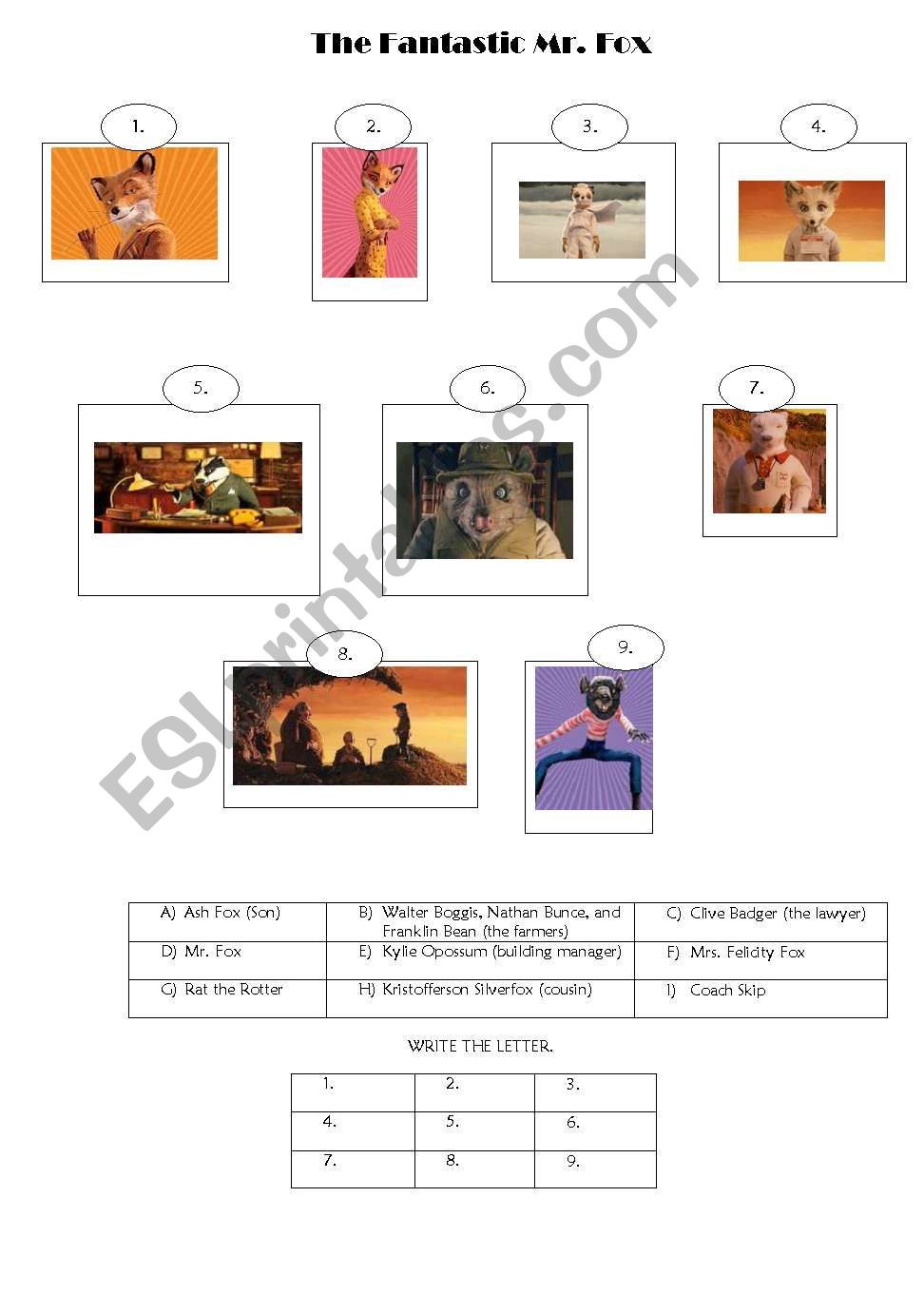 fantastic-mr-fox-esl-worksheet-by-gingerbee