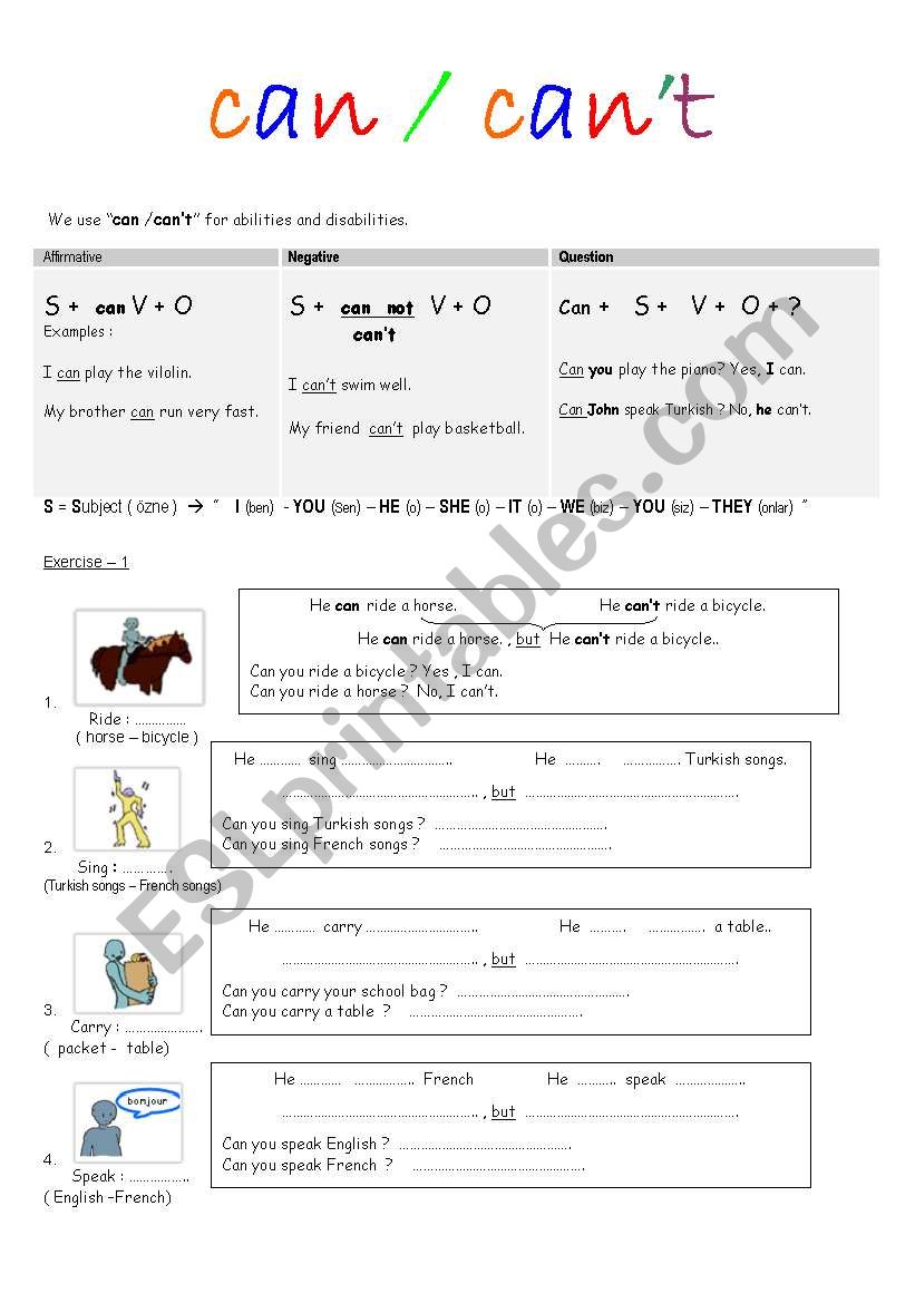 Ability / Disability worksheet