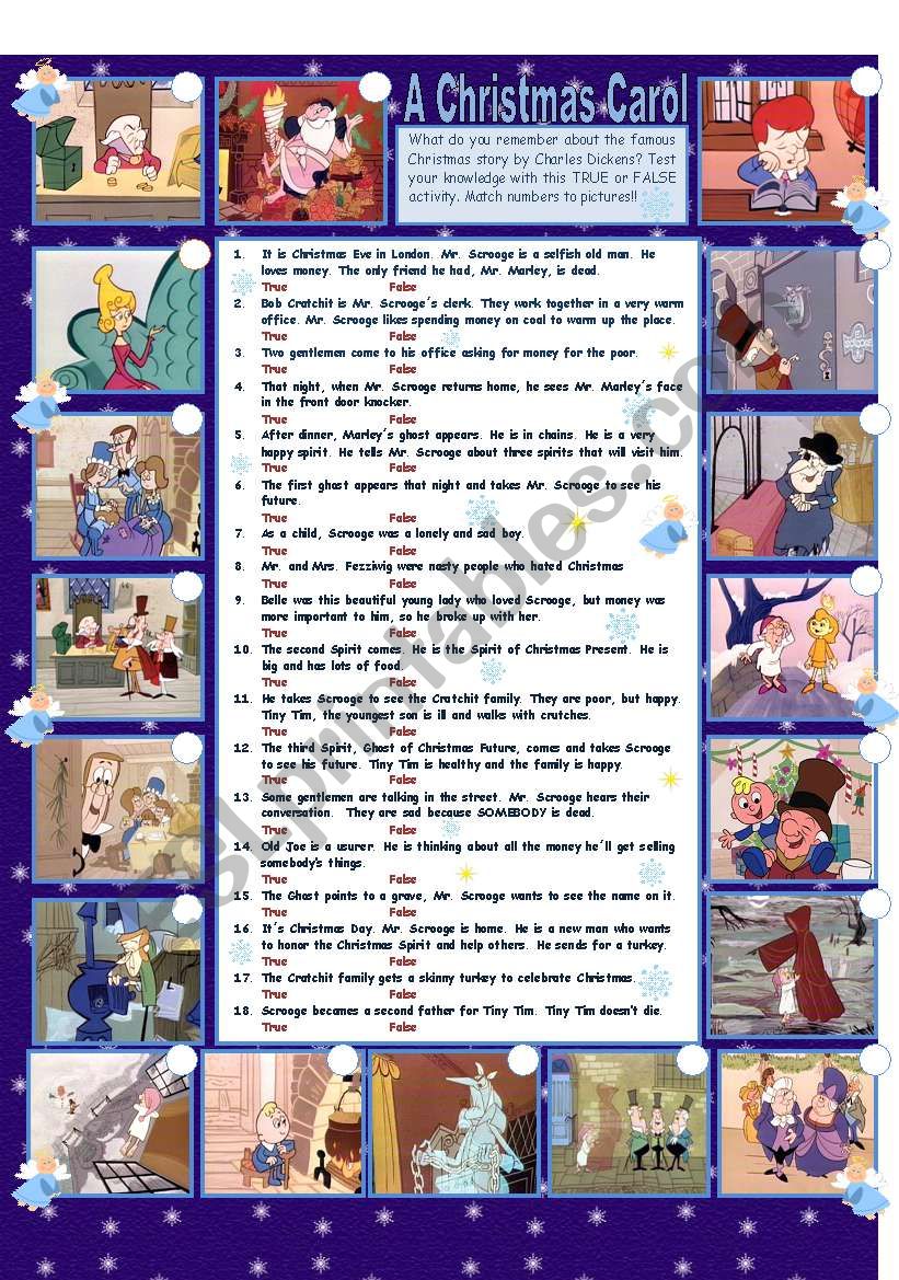 A Christmas Carol worksheet