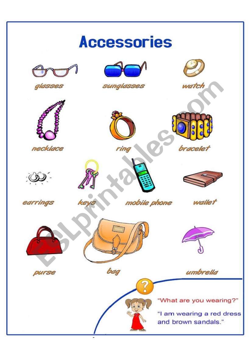 Accessories worksheet