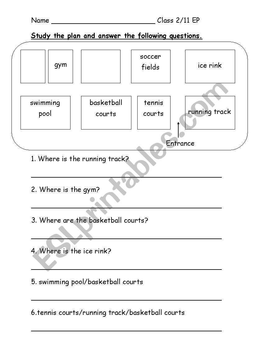 preposition of place worksheet