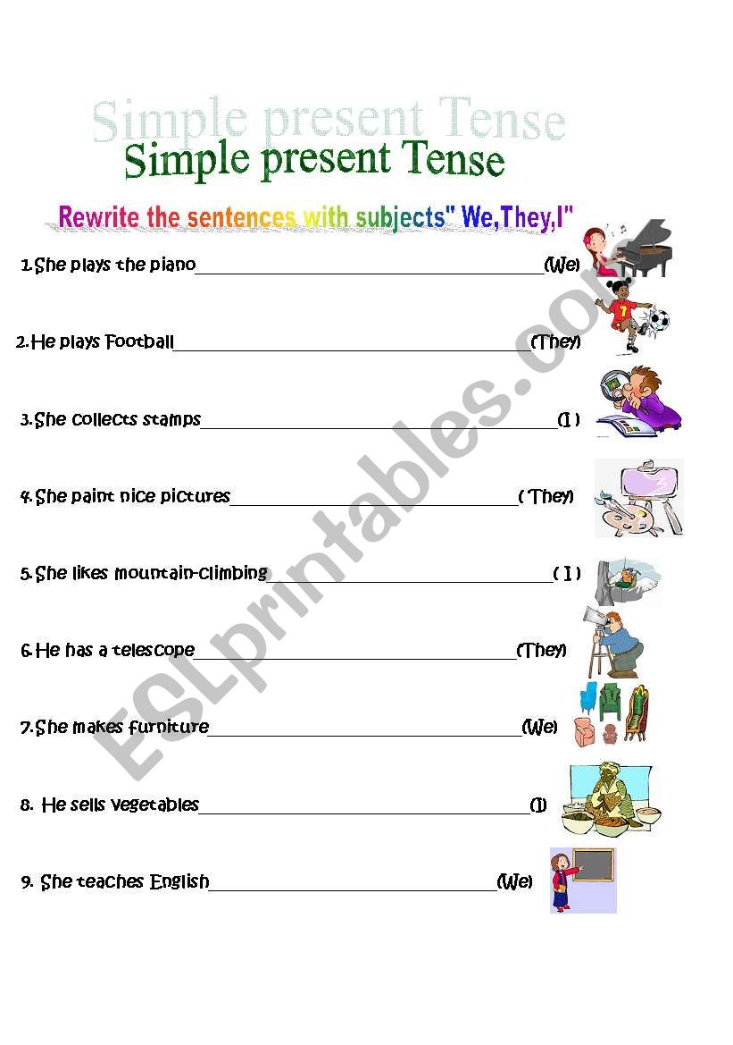 simple present tense  worksheet