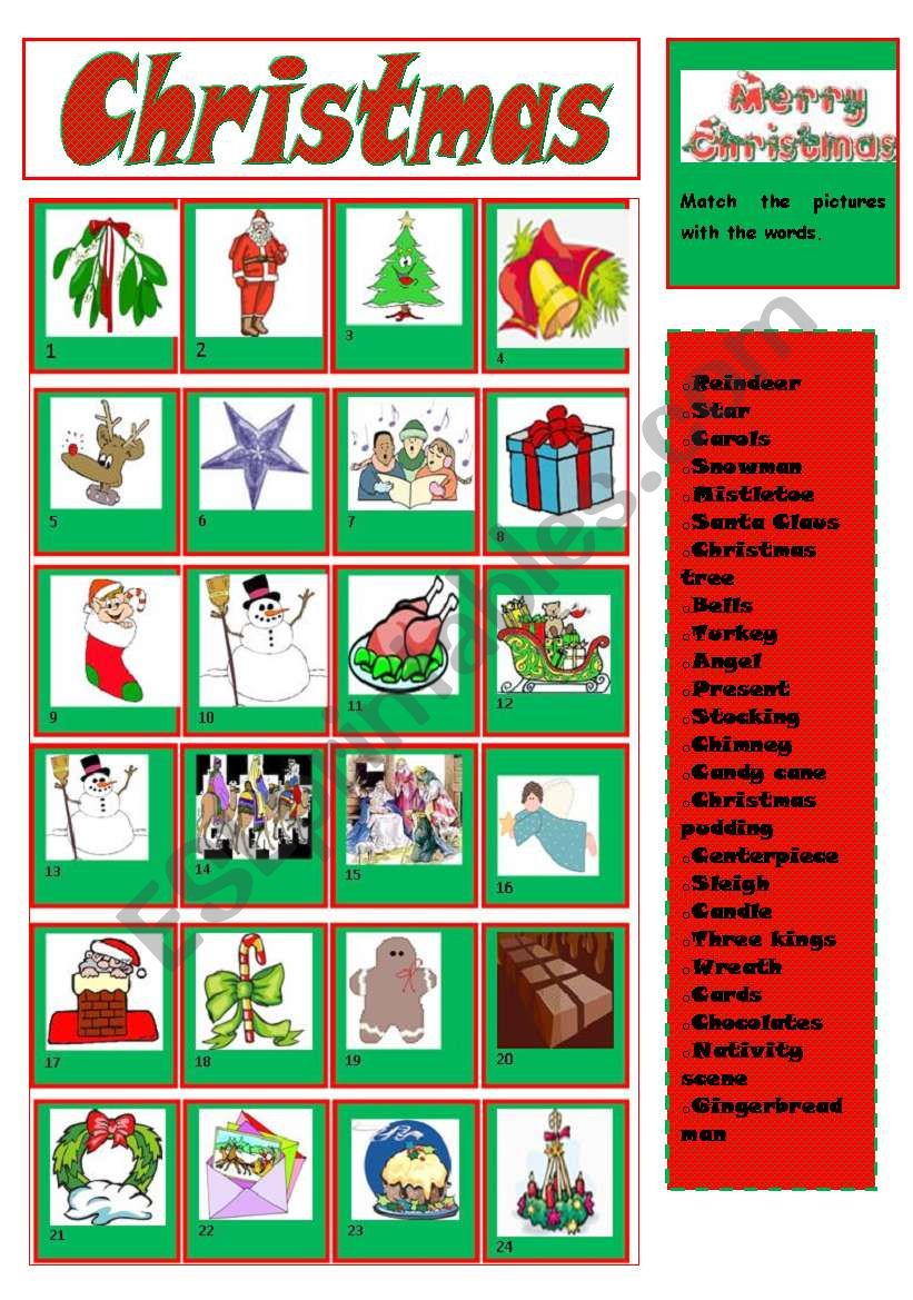 Christmas worksheet