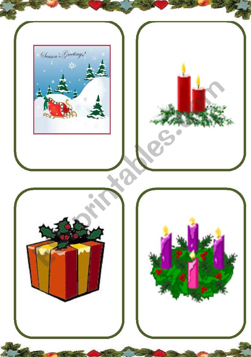 Xmas set 3 - The symbols of Christmas - flashcards 