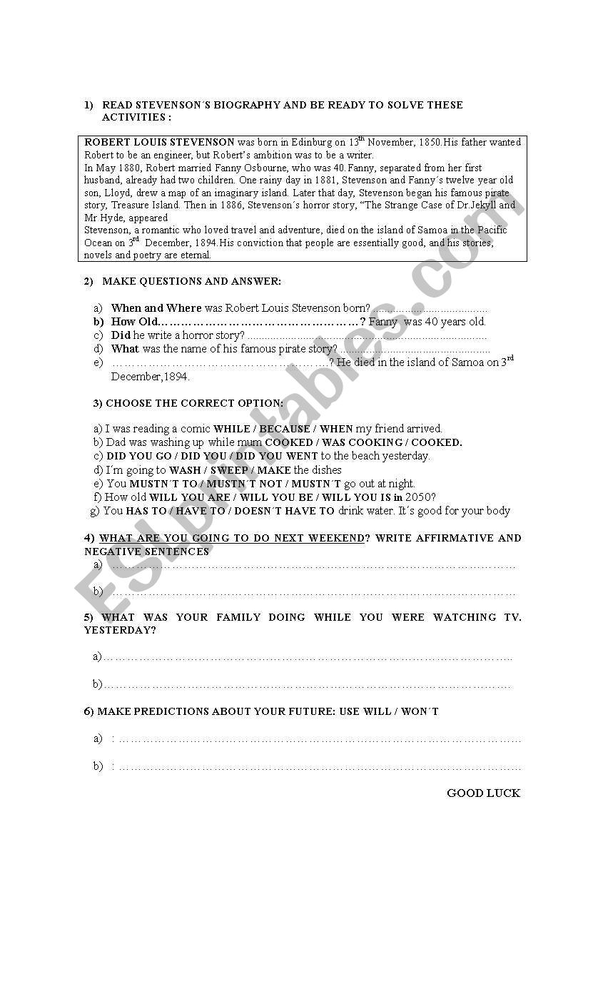 MIX ACTIVITIES  worksheet