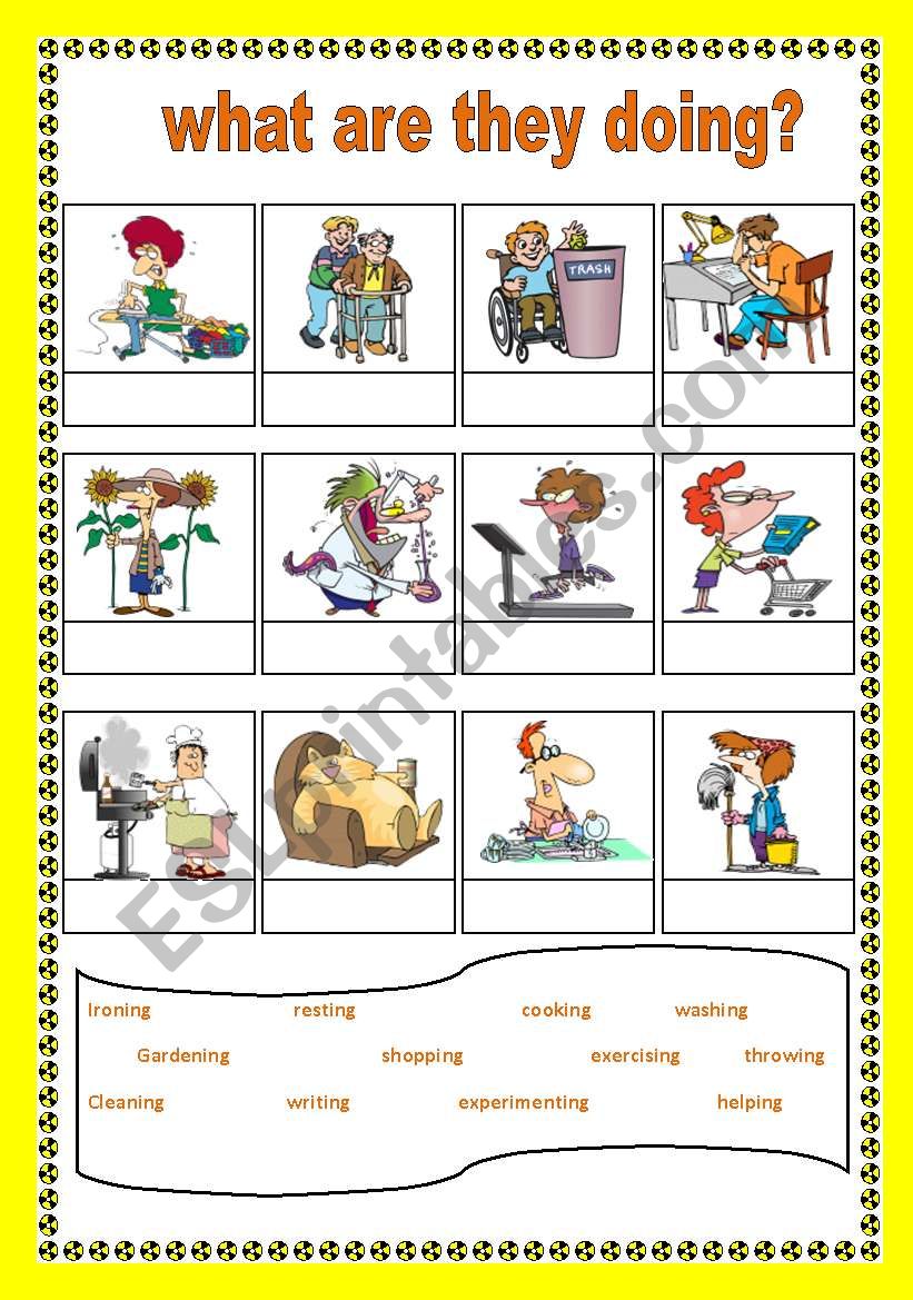 What Are They Doing Esl Worksheet By Aichasana
