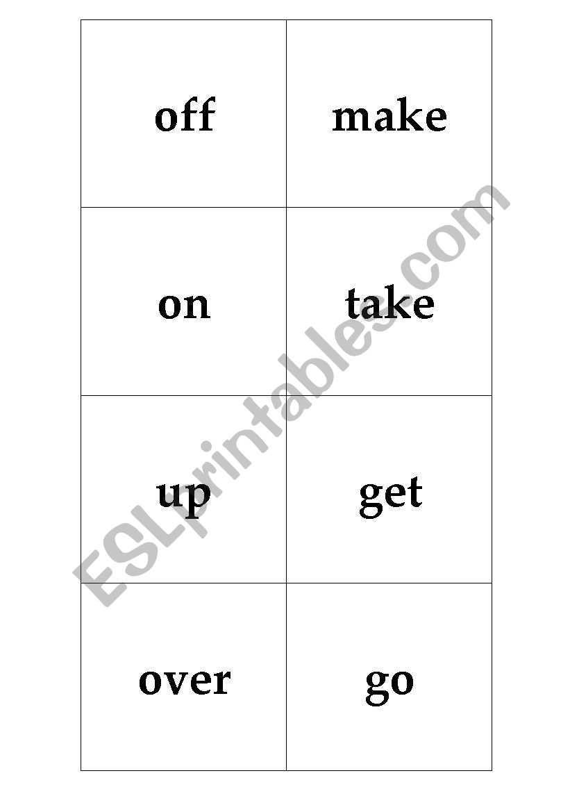 Phrasal Verb Dominoes worksheet
