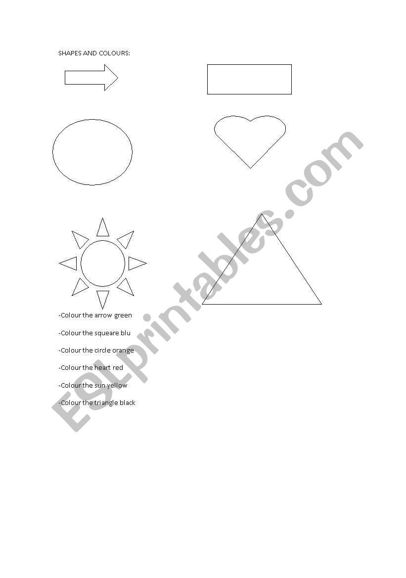 shapes and colours worksheet