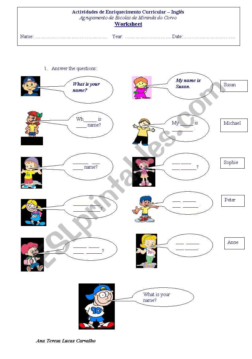 WhatÂ´s your name? worksheet