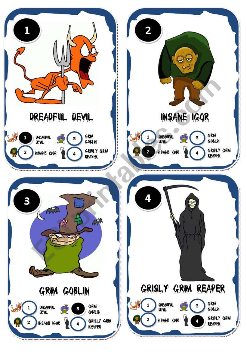 Halloween Go Fish Card Game worksheet