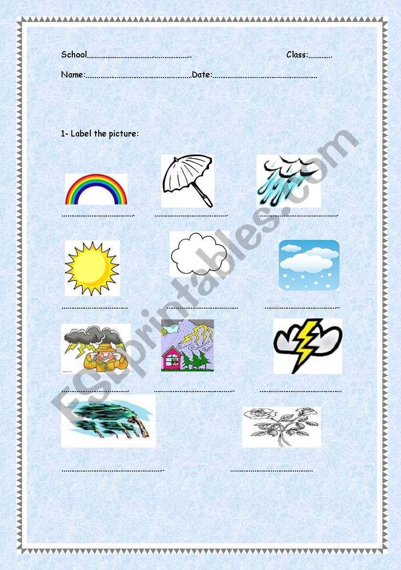 weather worksheet