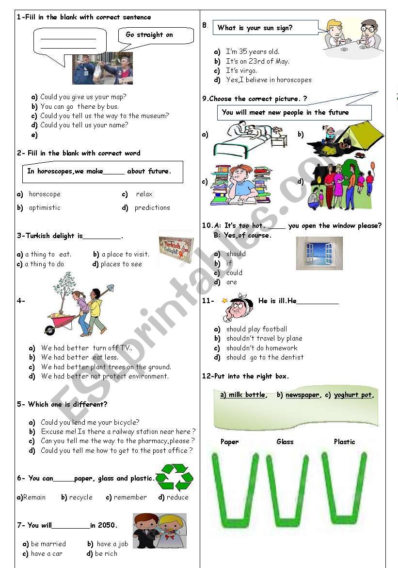 test  worksheet