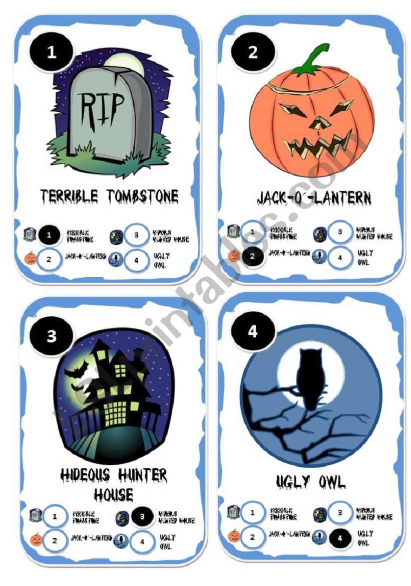 Halloween Go Fish Card Game worksheet