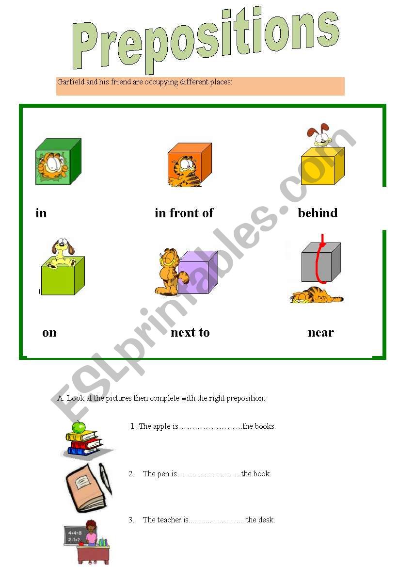 prepositions worksheet