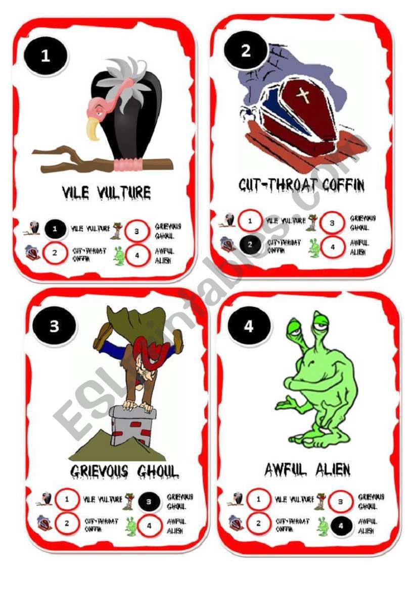 Halloween Go Fish Card Game worksheet