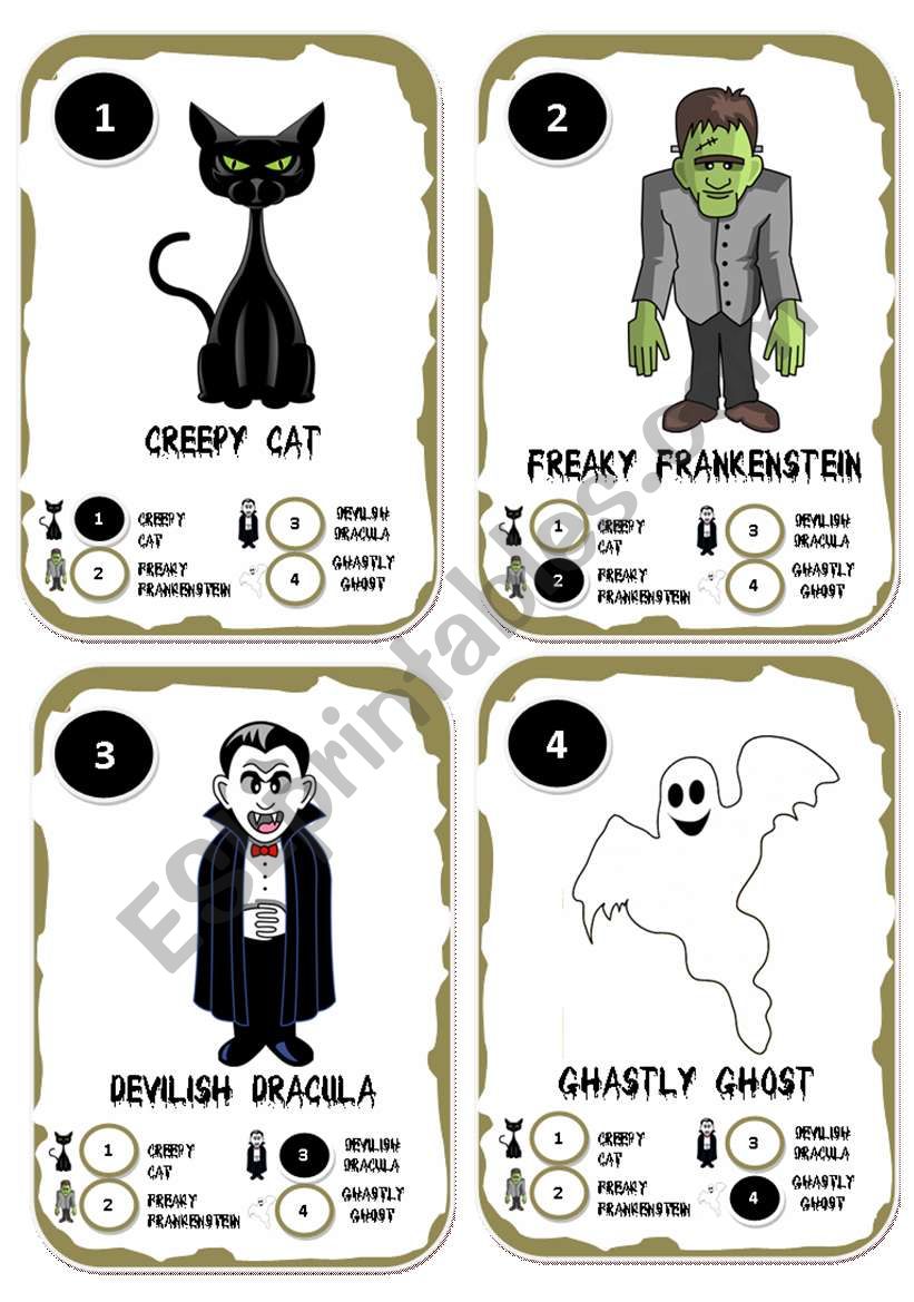 Halloween Go Fish Card Game worksheet