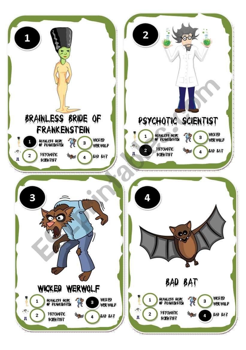 Halloween Go Fish Card Game worksheet
