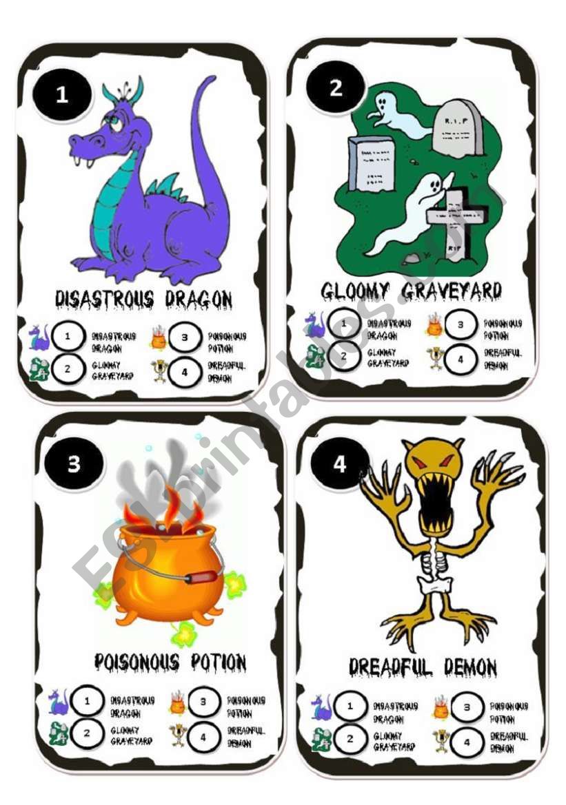 Halloween Go Fish Card Game worksheet