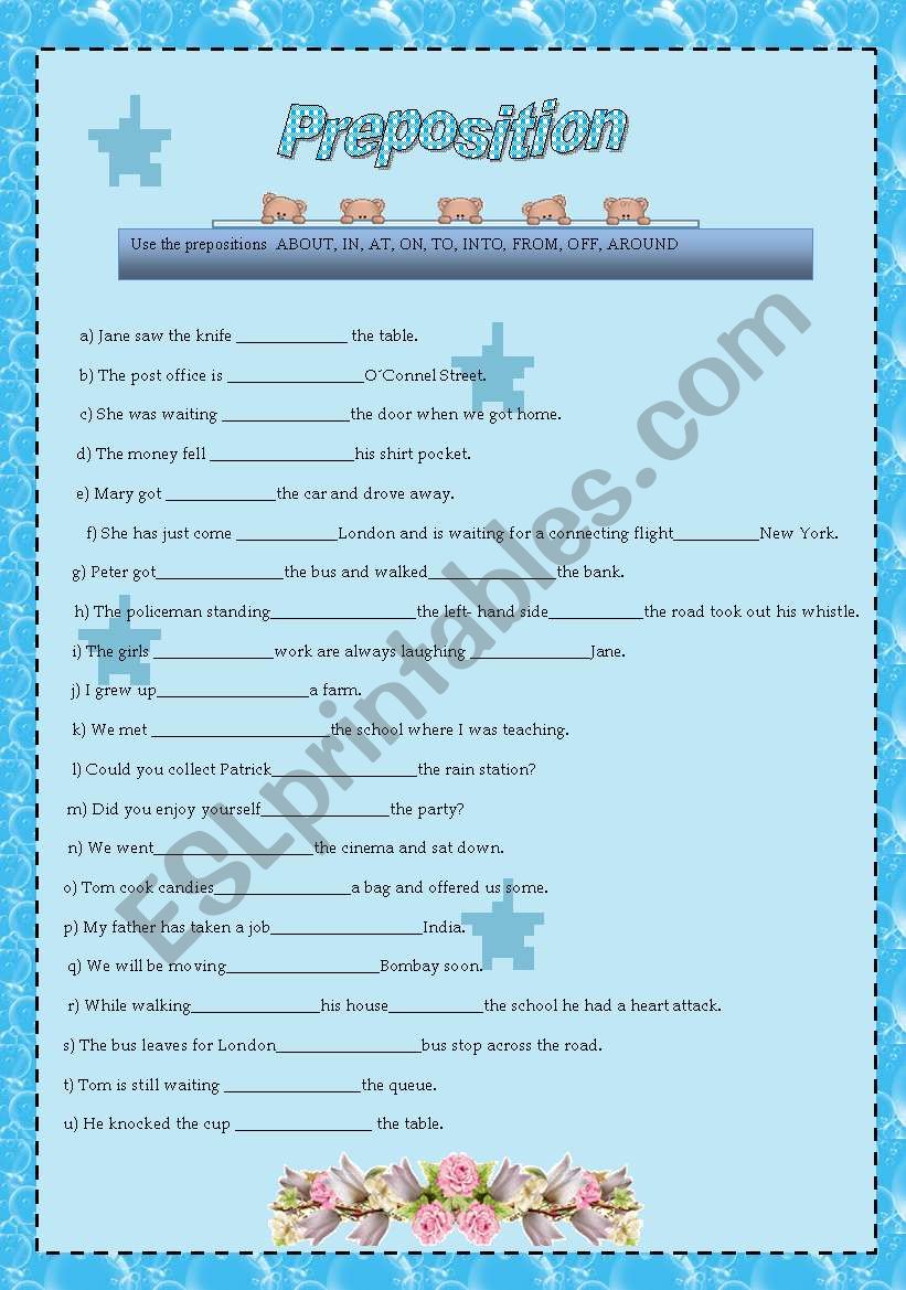 Preposition 1  worksheet