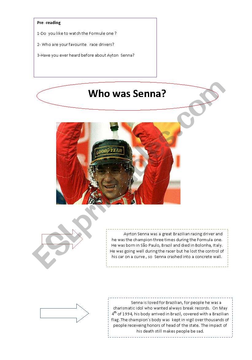 Who was Senna? worksheet
