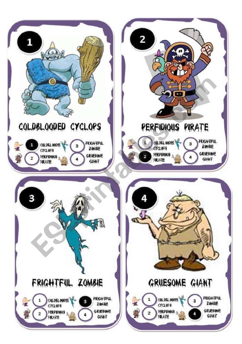 Halloween Go Fish Card Game worksheet