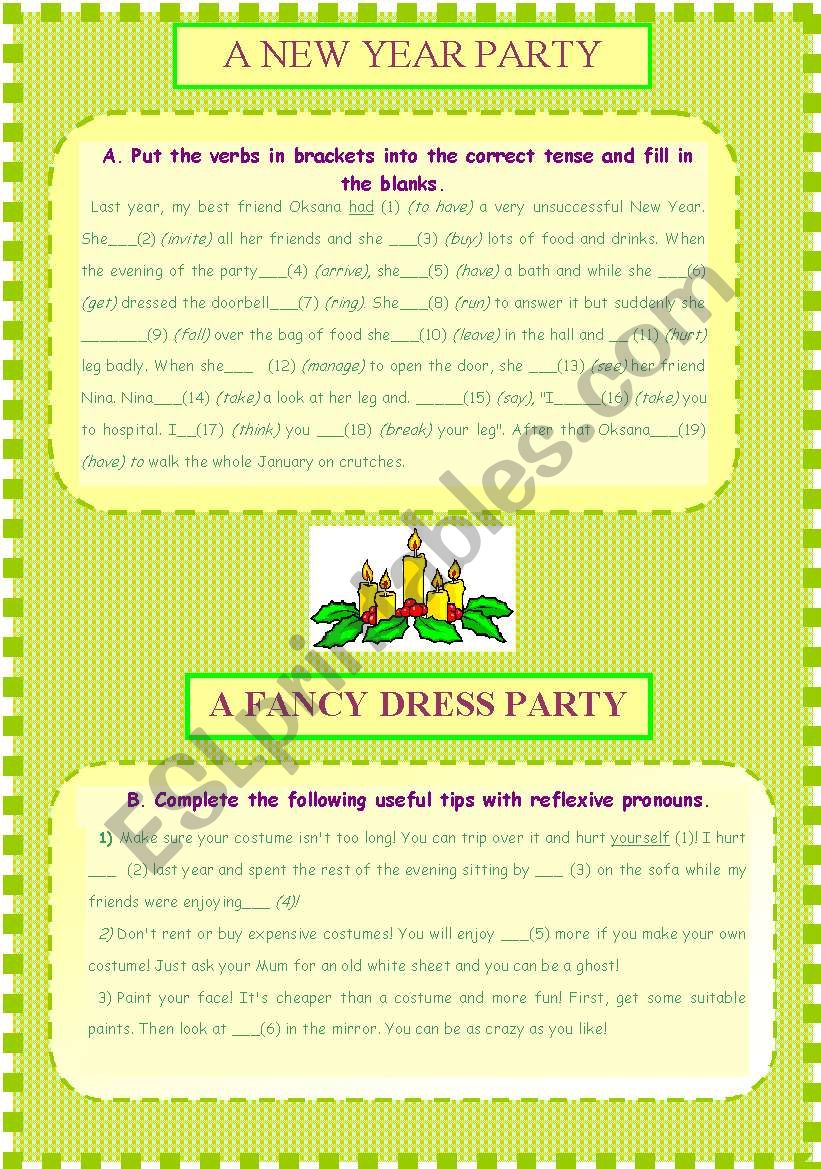 A New Year Party worksheet