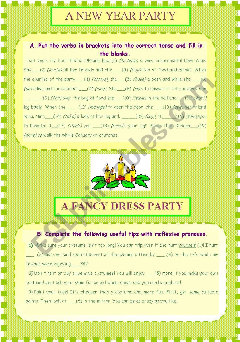 A New Year Party worksheet
