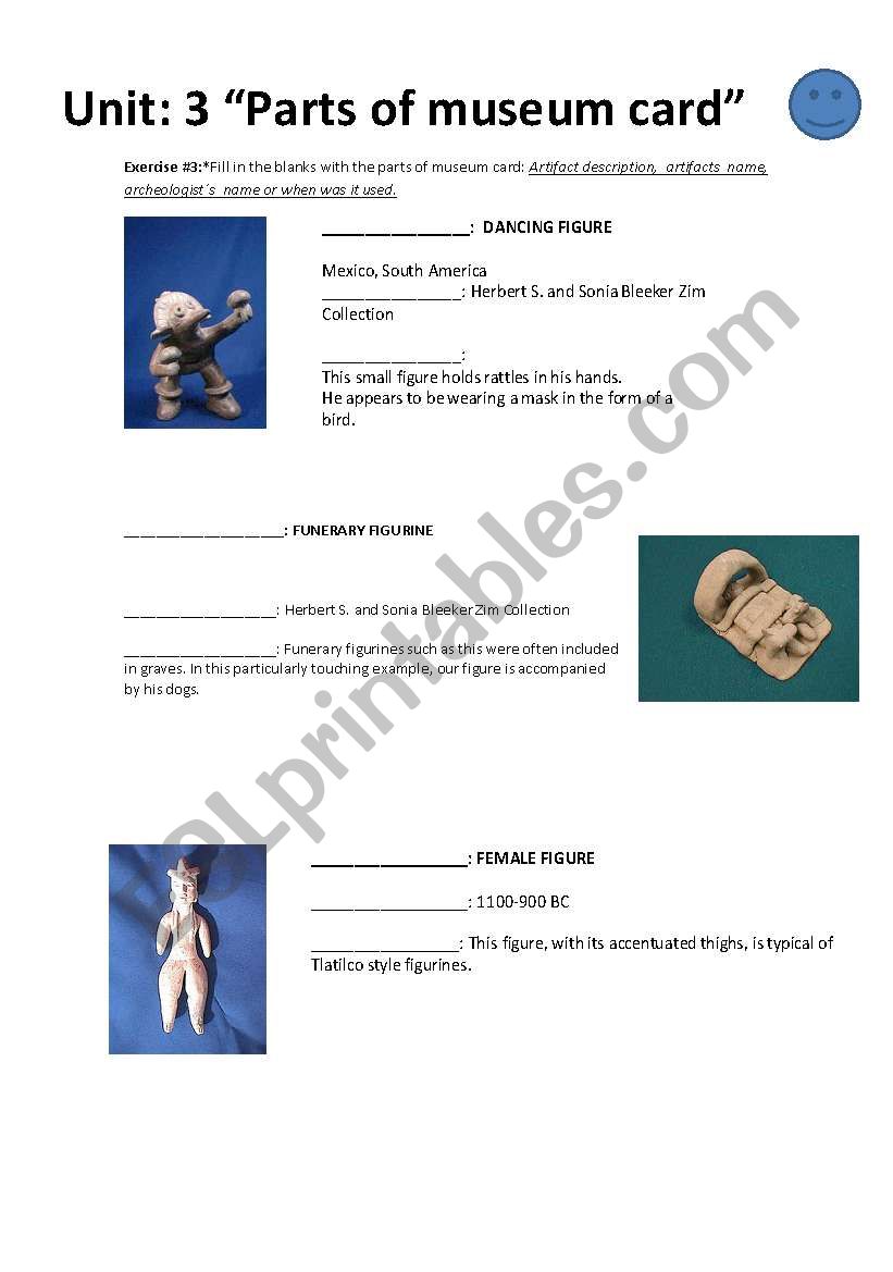 museum card worksheet