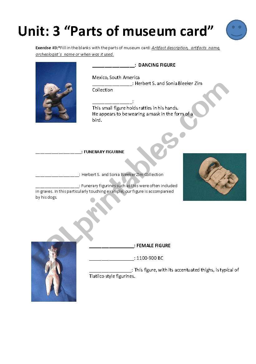 museum card worksheet