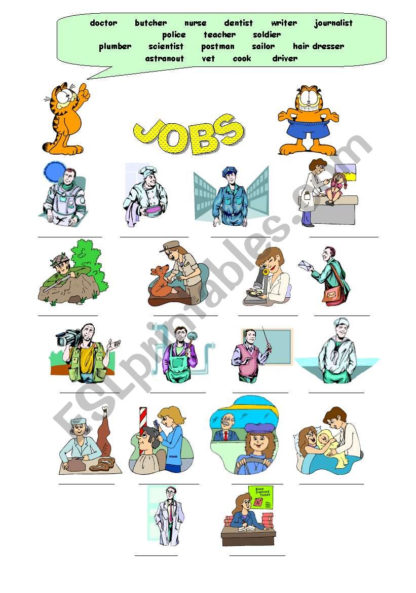 Jobs Labelling worksheet