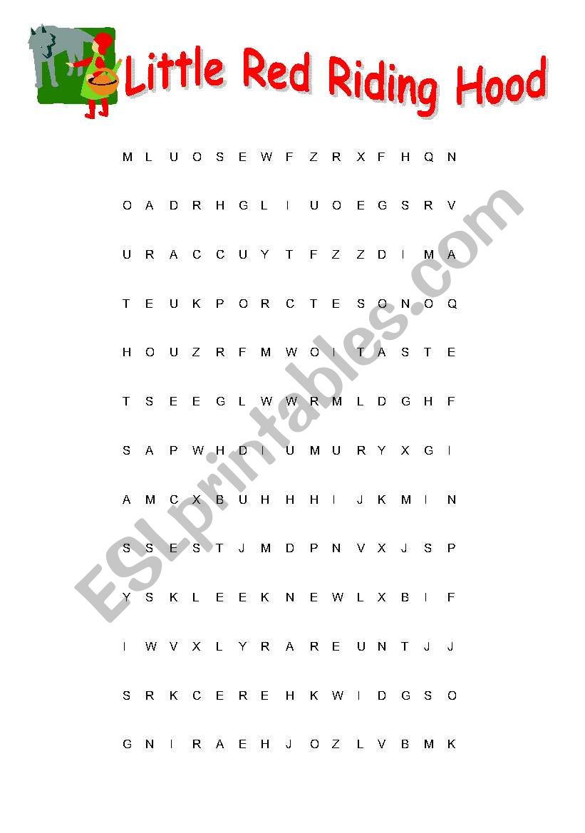 Little Red riding hood wordsearch