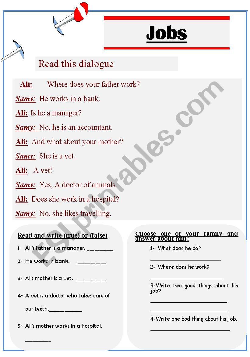 Jobs worksheet