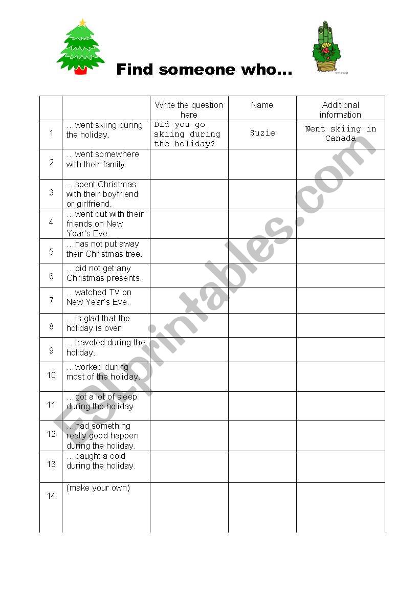 Activity Worksheets Esl