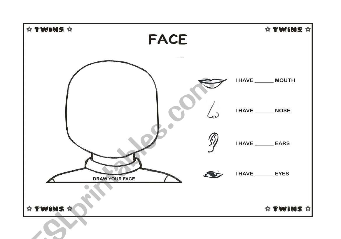 My face worksheet