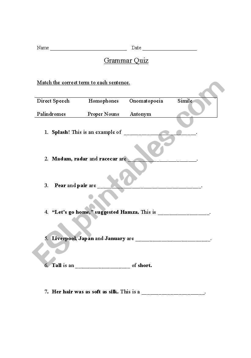 English  worksheet