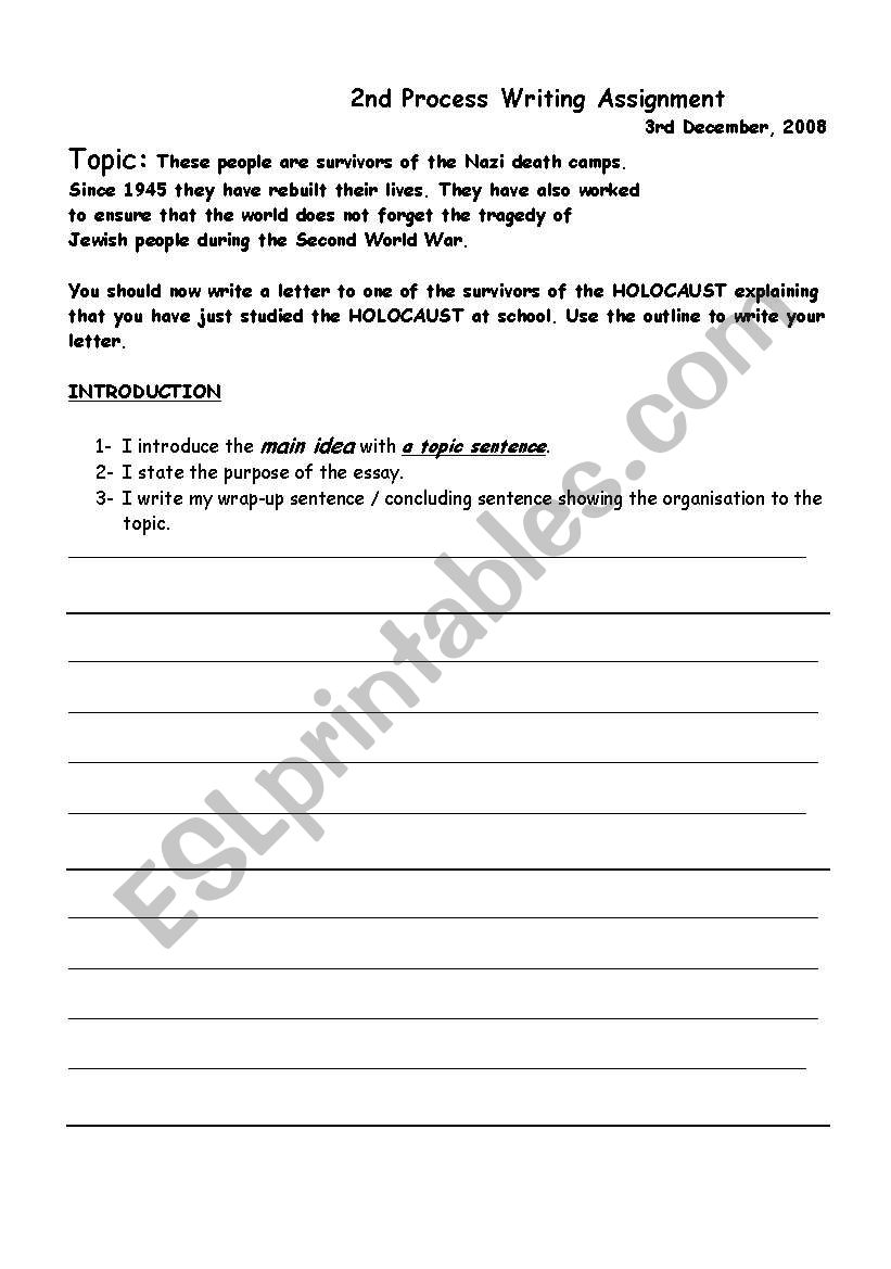 Anne Fr ank process writing worksheet