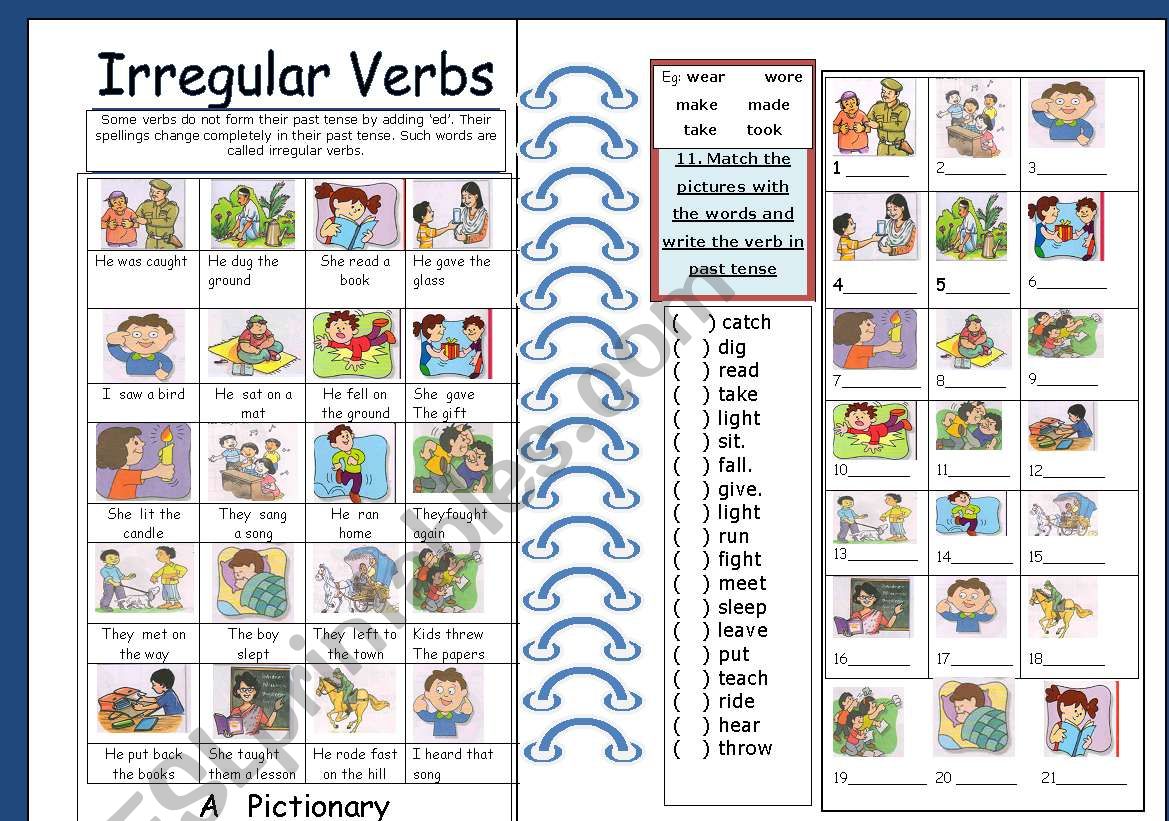 Irregular verbs worksheet