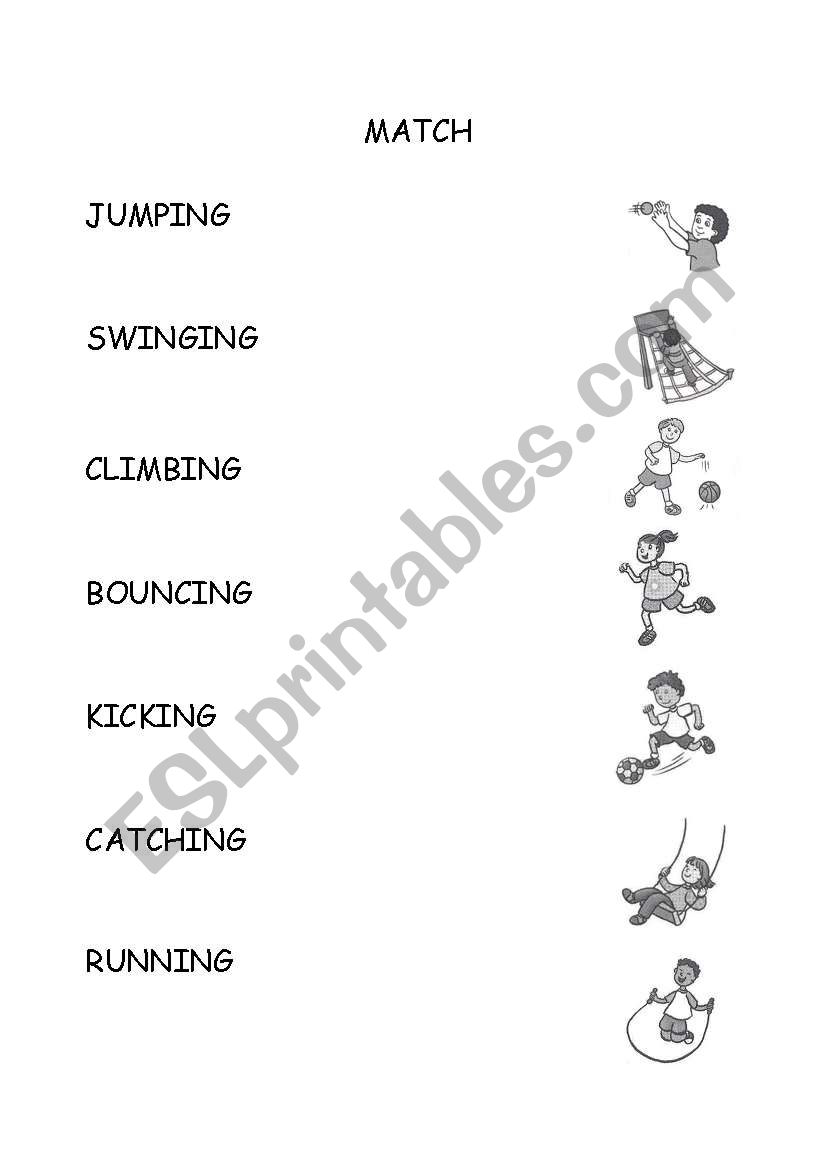 Actions in present continuous worksheet