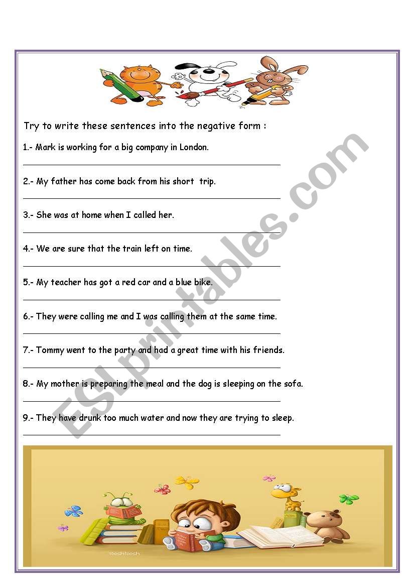 NEGATIVE PRACTICE  worksheet