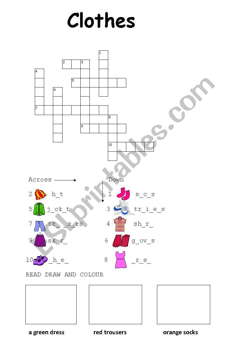 CLOTHES worksheet