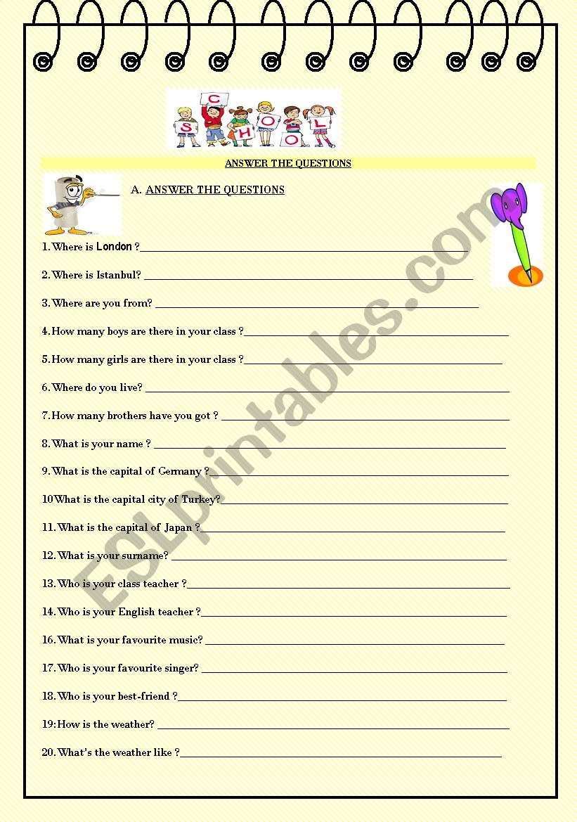 31 questions for elementary students