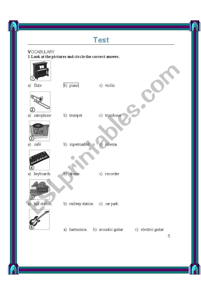 Test worksheet