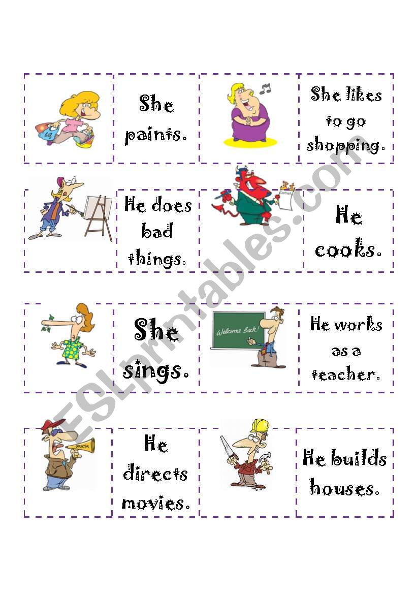 Simple Present Domino worksheet