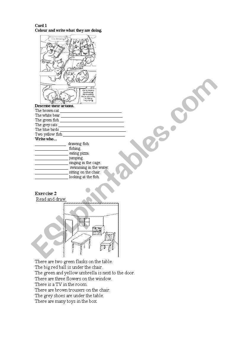 preposition of place worksheet