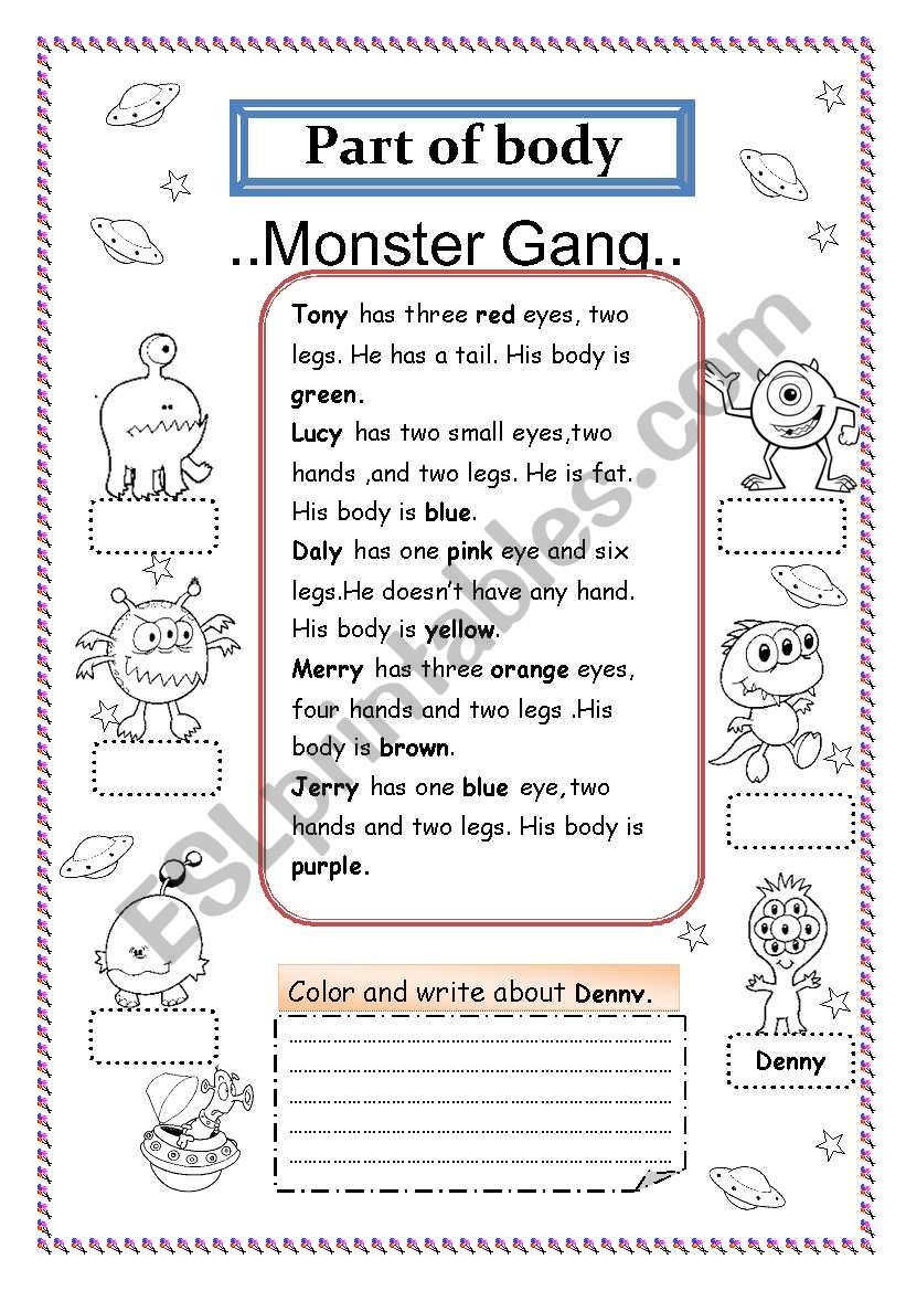 Monster Gang worksheet