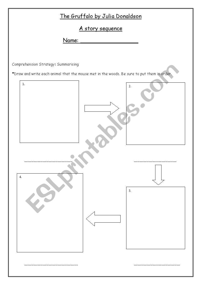 The gruffalo story sequence activity