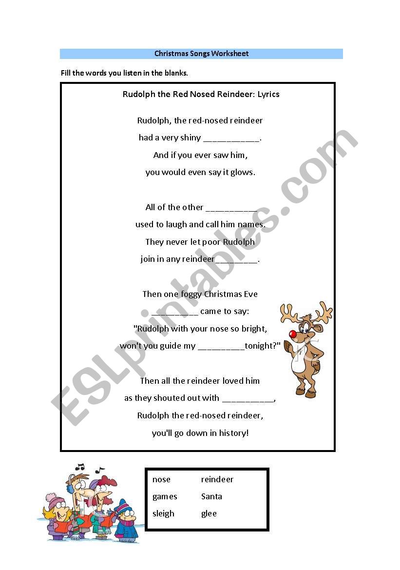 Christmas Songs worksheet